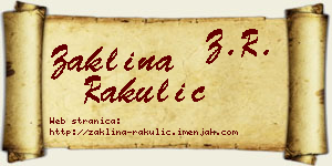Žaklina Rakulić vizit kartica